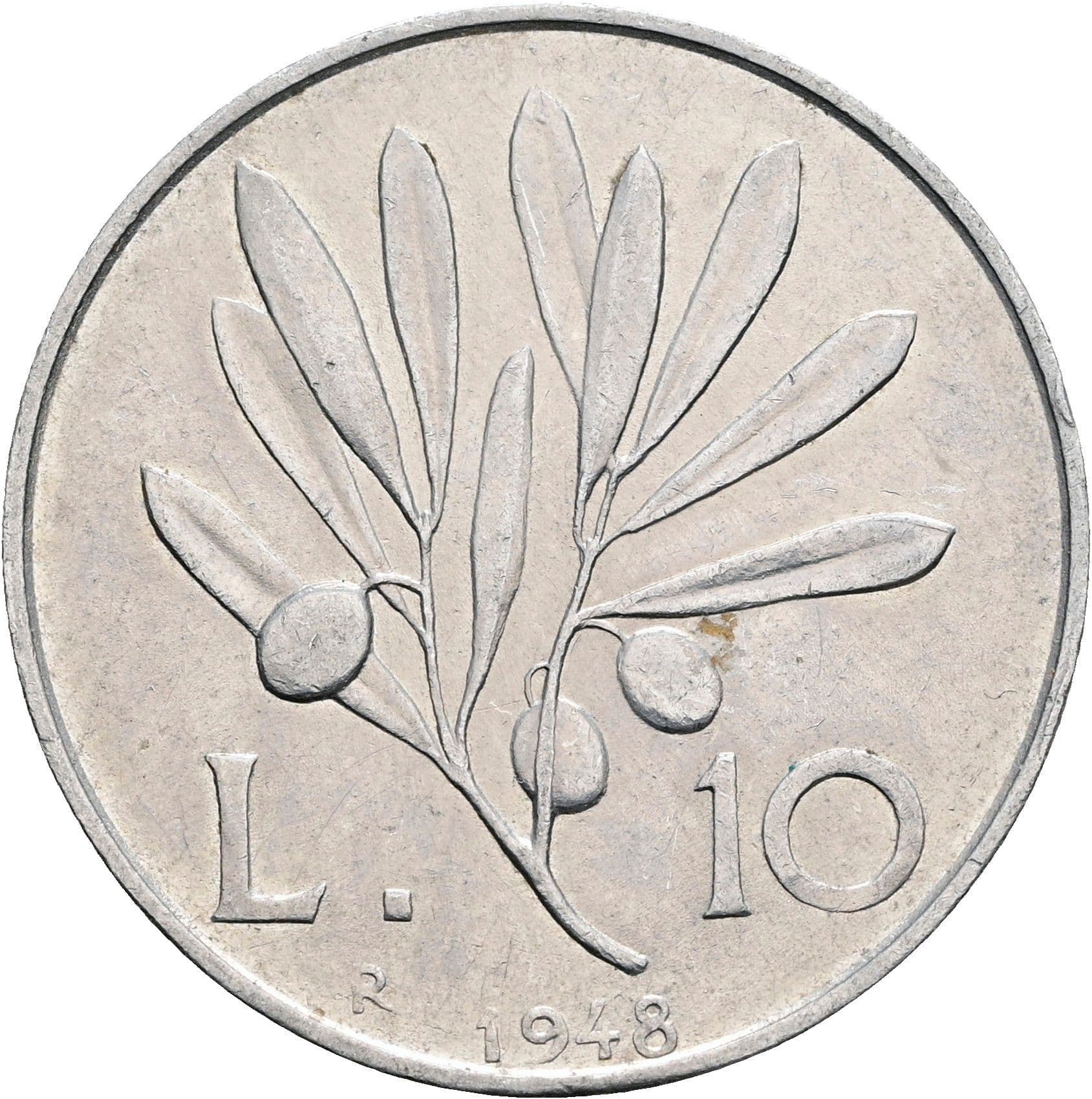 10 Lire 1948 – Vorderseite