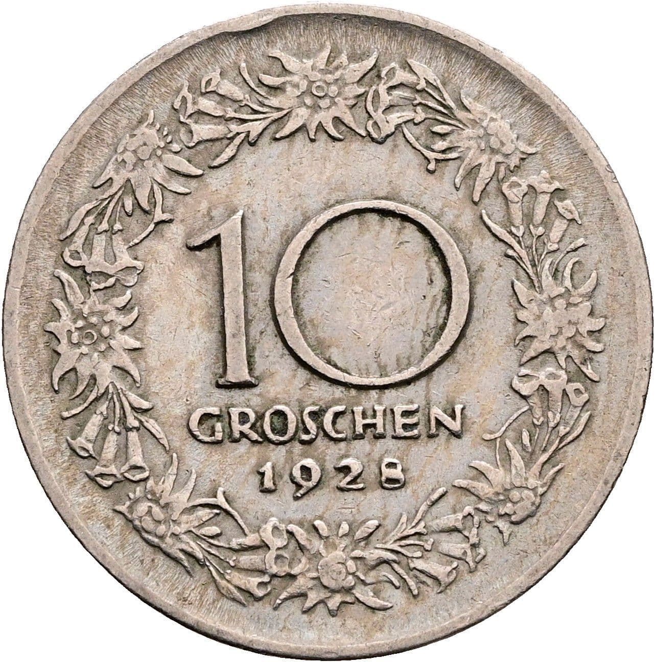 10 Groschen 1928 – Vorderseite