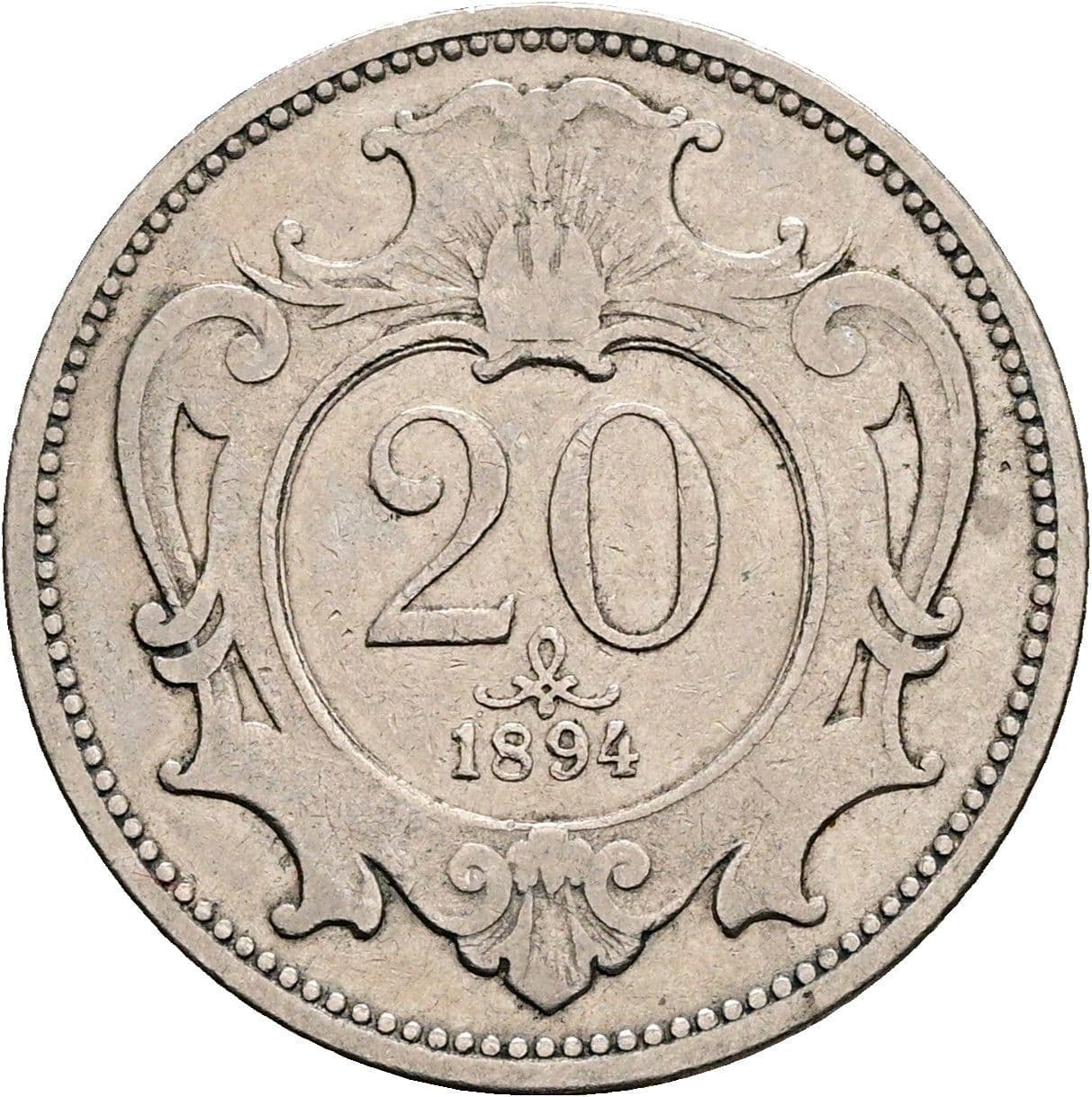 20 Heller Franz Joseph I. 1848-1916 1894 – Vorderseite