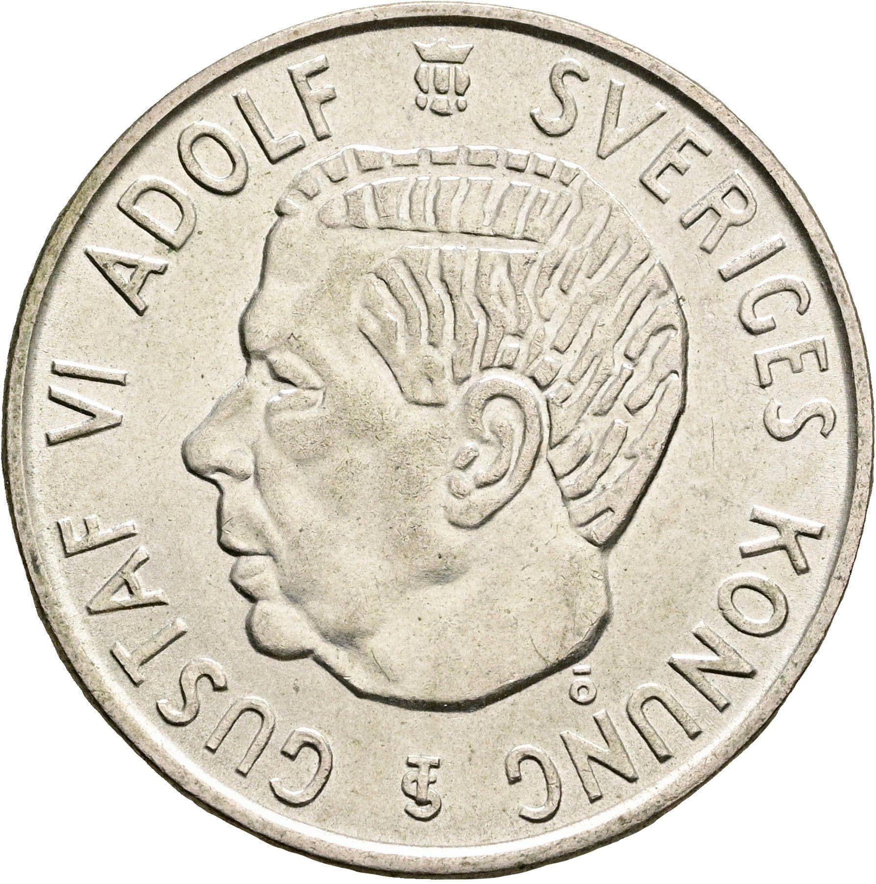 2 Kronor Gustaf VI. Adolf 1950-1973 1957 – Vorderseite