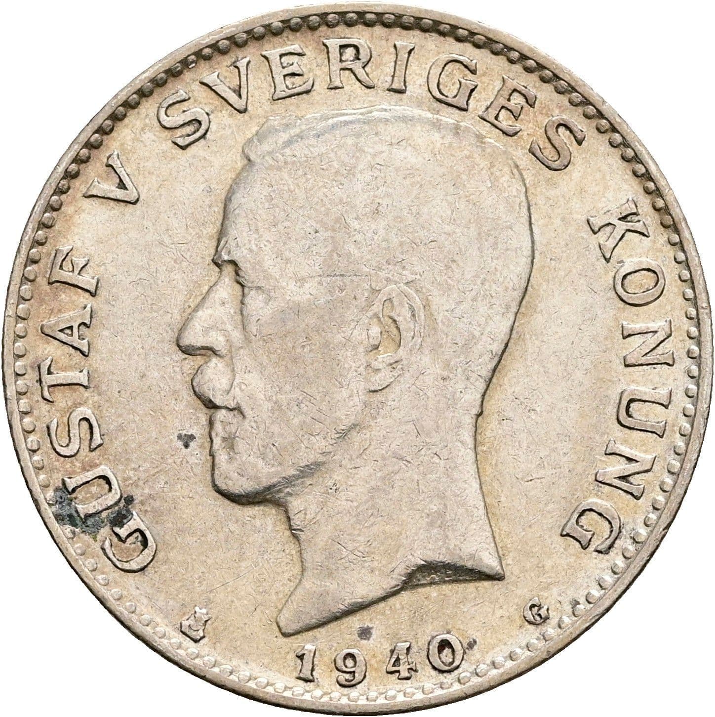 1 Krona Gustaf V. 1907-1950 1940 – Vorderseite