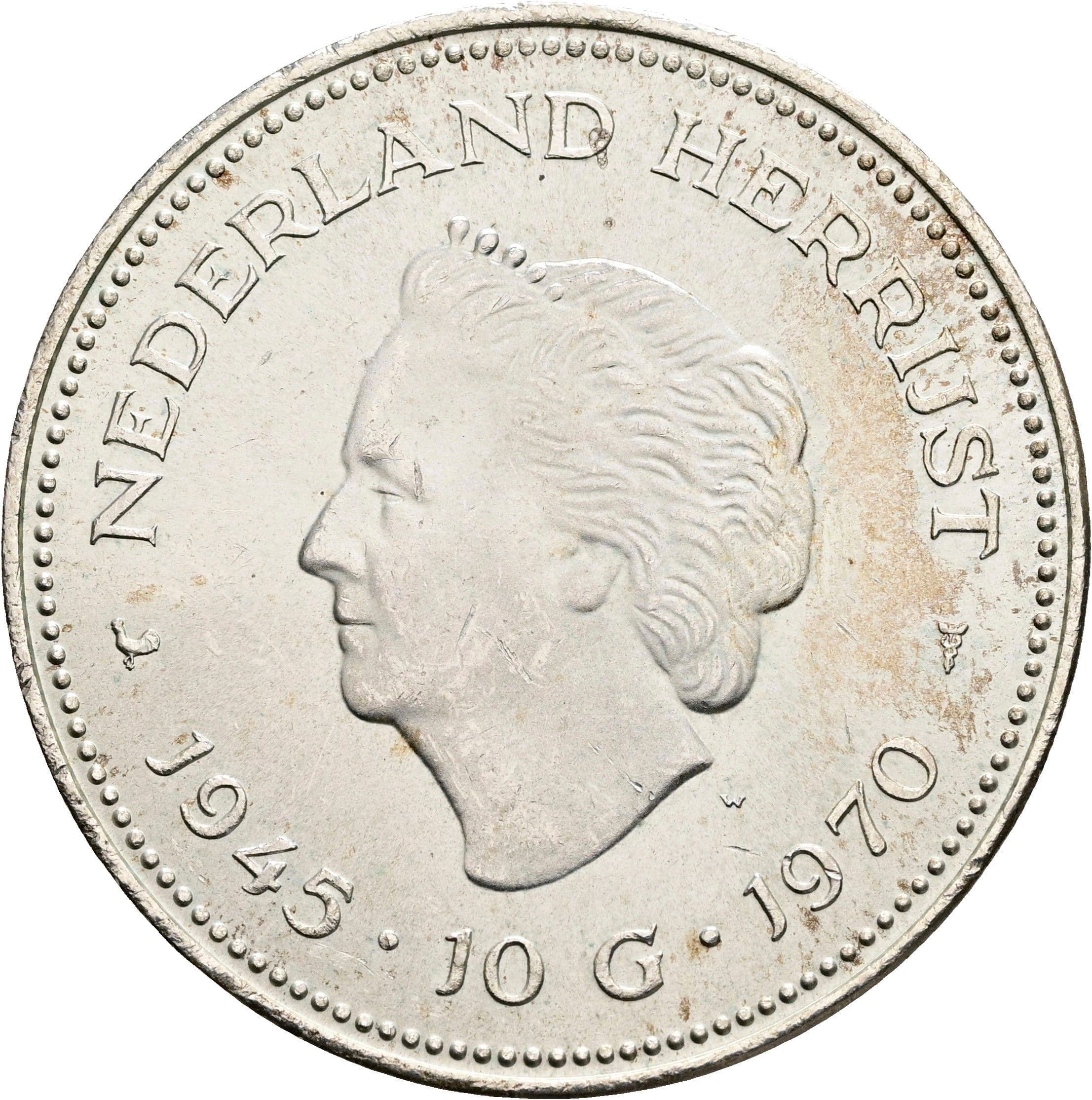 10 Gulden Juliana 1948-1980 1970 – Vorderseite