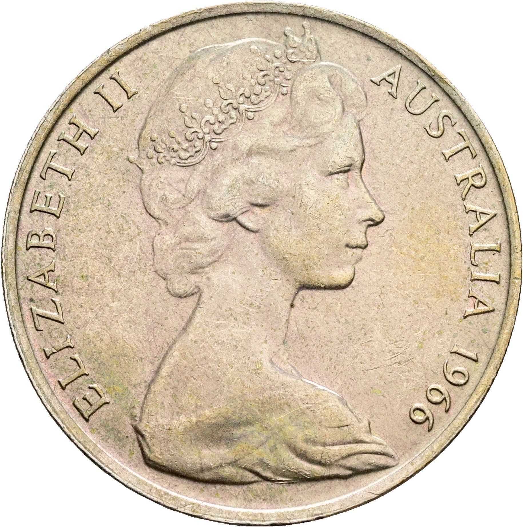 50 Pence Elisabeth II. 1952-2022 1966 – Vorderseite