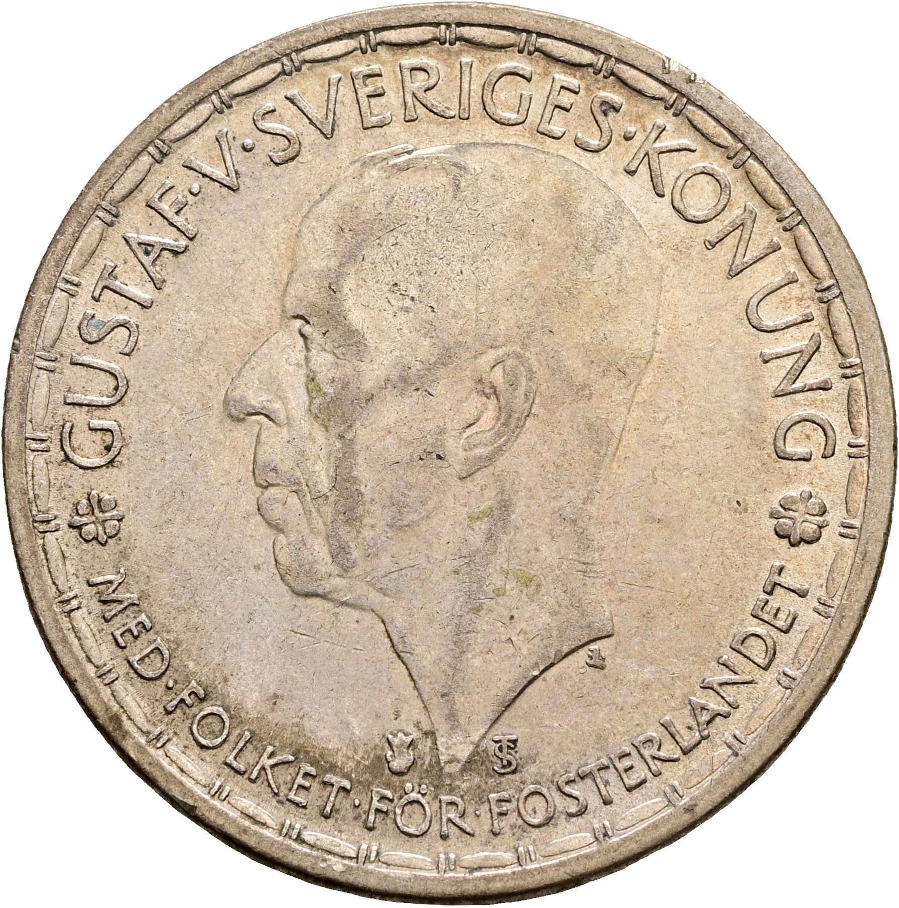 2 Kronor Gustaf V. 1907-1950 1946 – Vorderseite