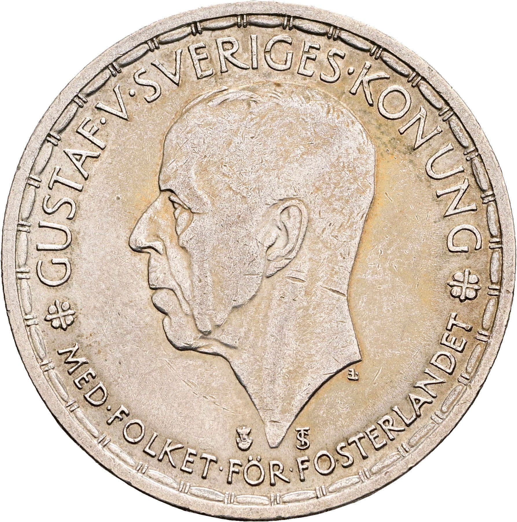 2 Kronor Gustaf V. 1907-1950 1947 – Vorderseite