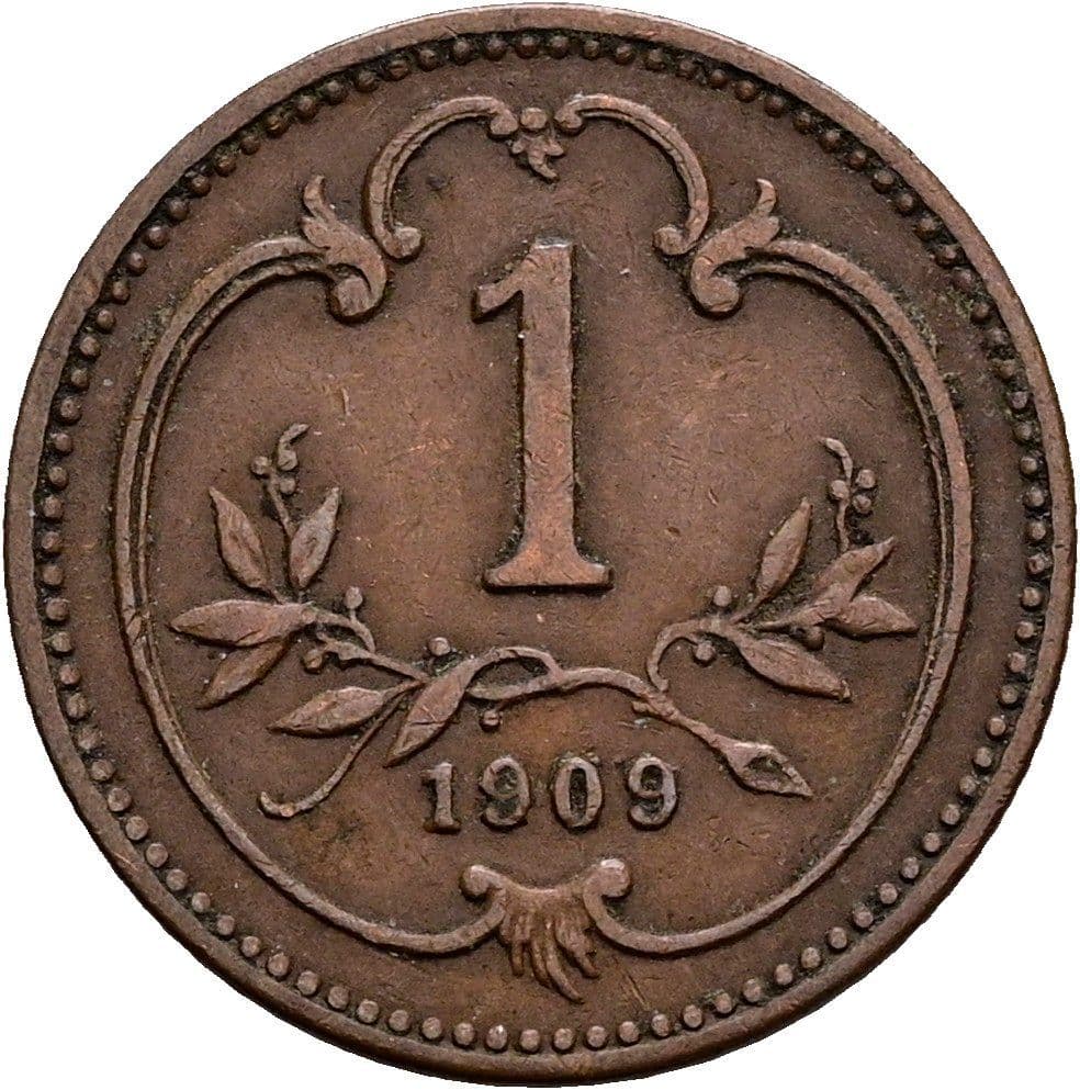 1 Heller Franz Joseph I. 1848-1916 1909 – Vorderseite