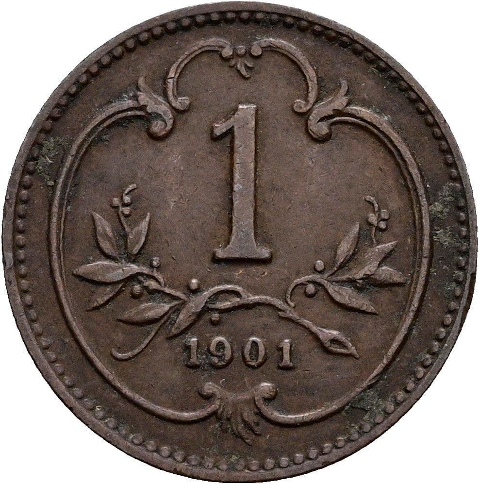 1 Heller Franz Joseph I. 1848-1916 1901 – Vorderseite
