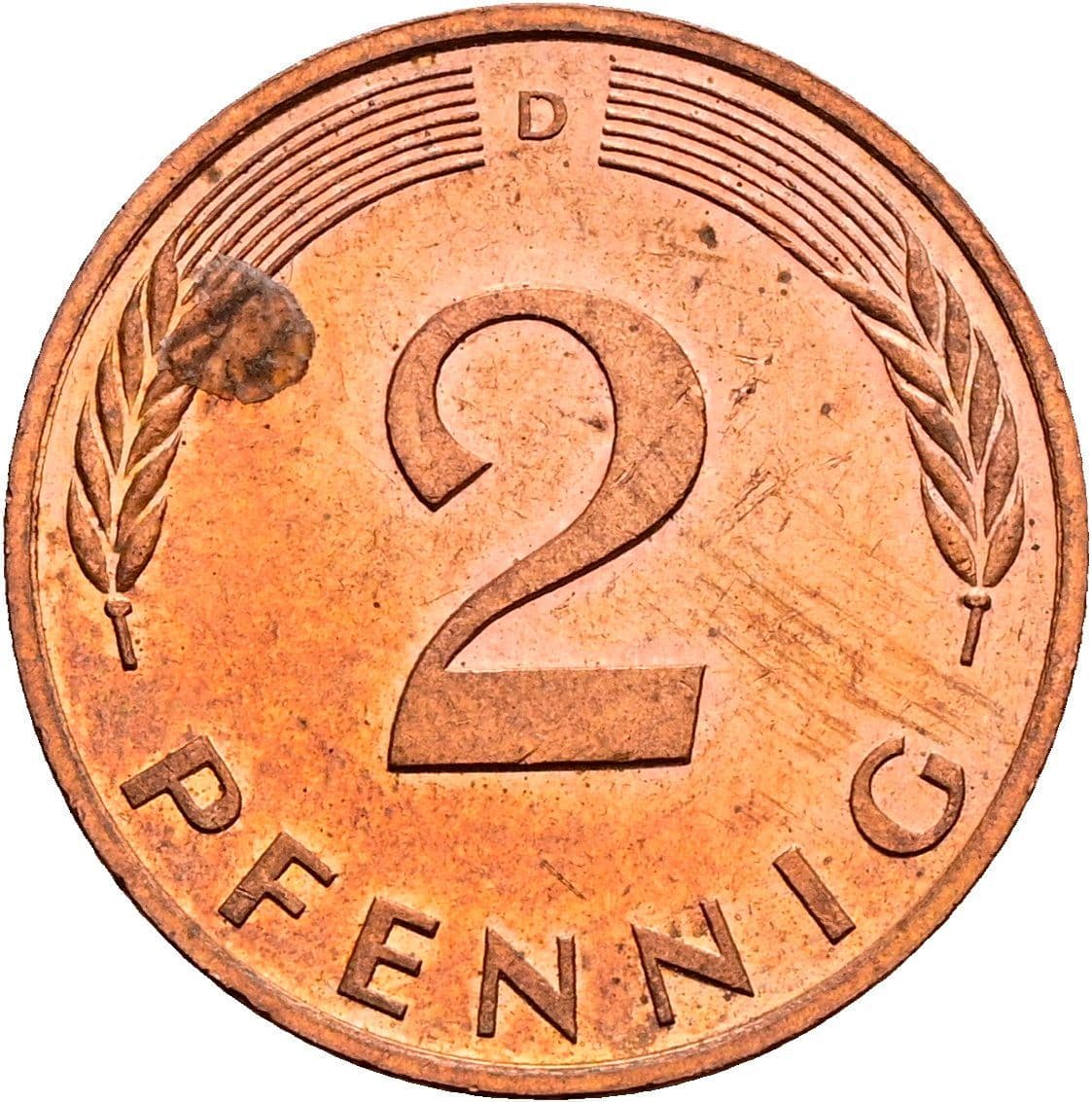2 Pfennig 1988 D – Vorderseite