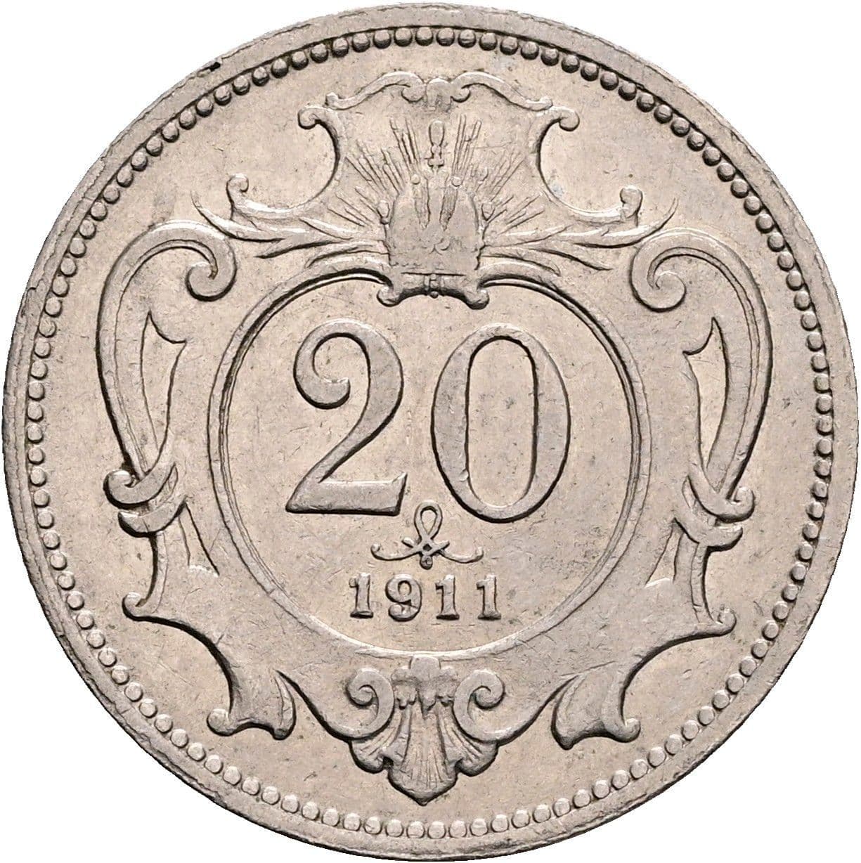 20 Heller Franz Joseph I. 1848-1916 1911 – Vorderseite