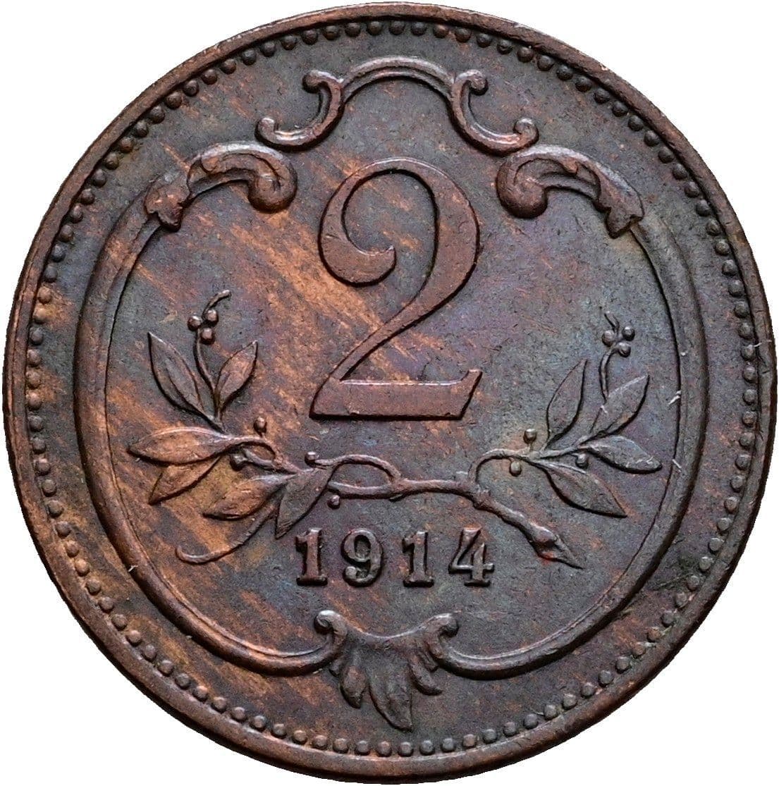 2 Heller Franz Joseph I. 1848-1916 1914 – Vorderseite