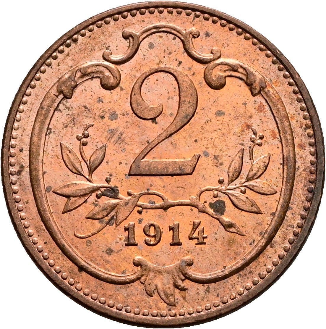 2 Heller Franz Joseph I. 1848-1916 1914 – Vorderseite