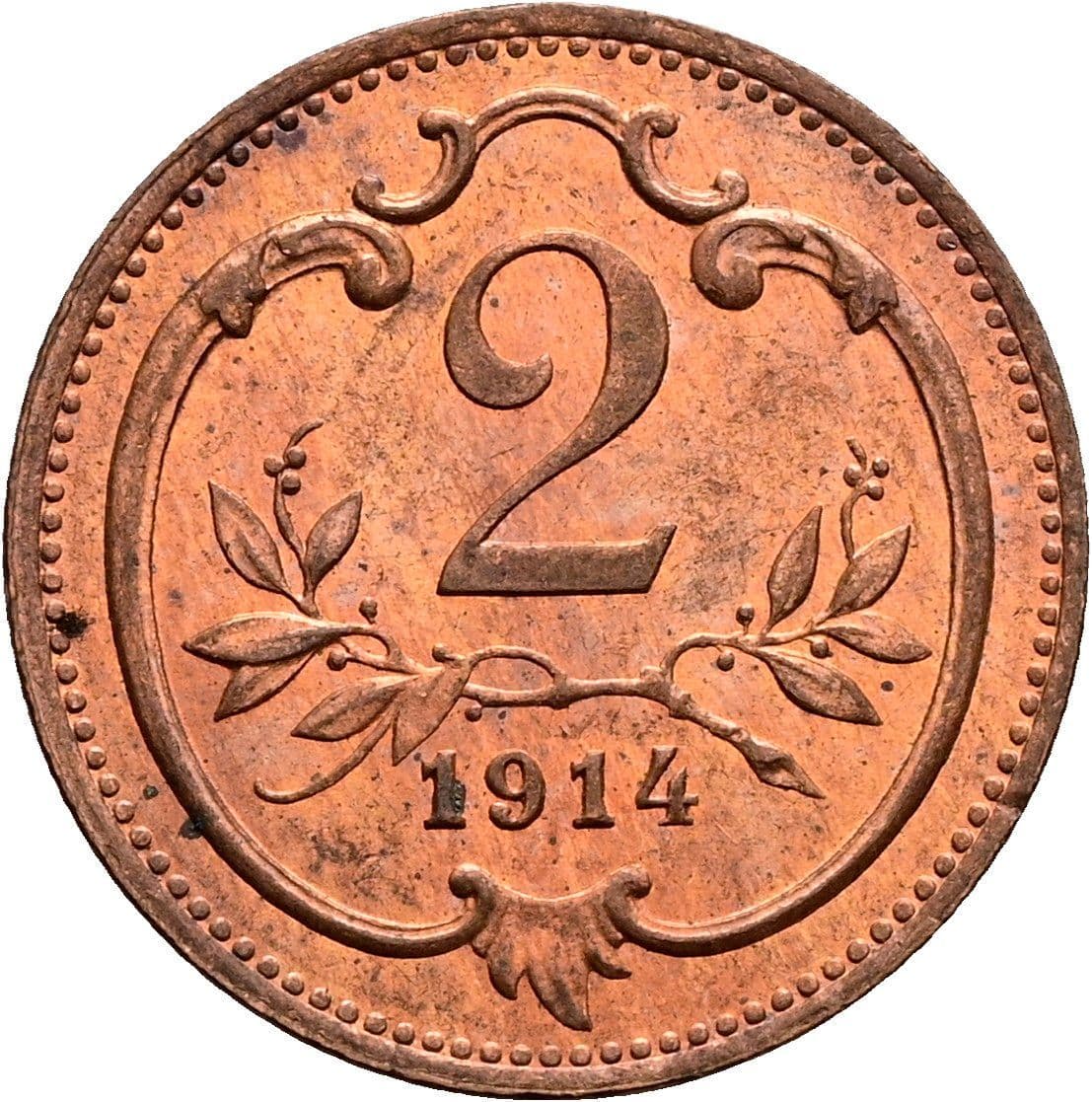 2 Heller Franz Joseph I. 1848-1916 1914 – Vorderseite