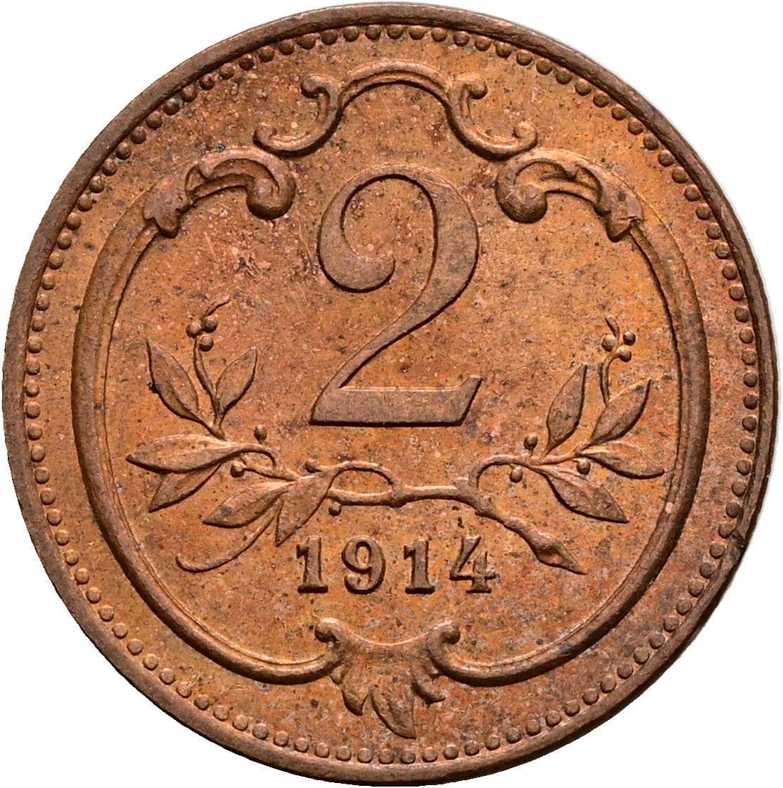 2 Heller Franz Joseph I. 1848-1916 1914 – Vorderseite