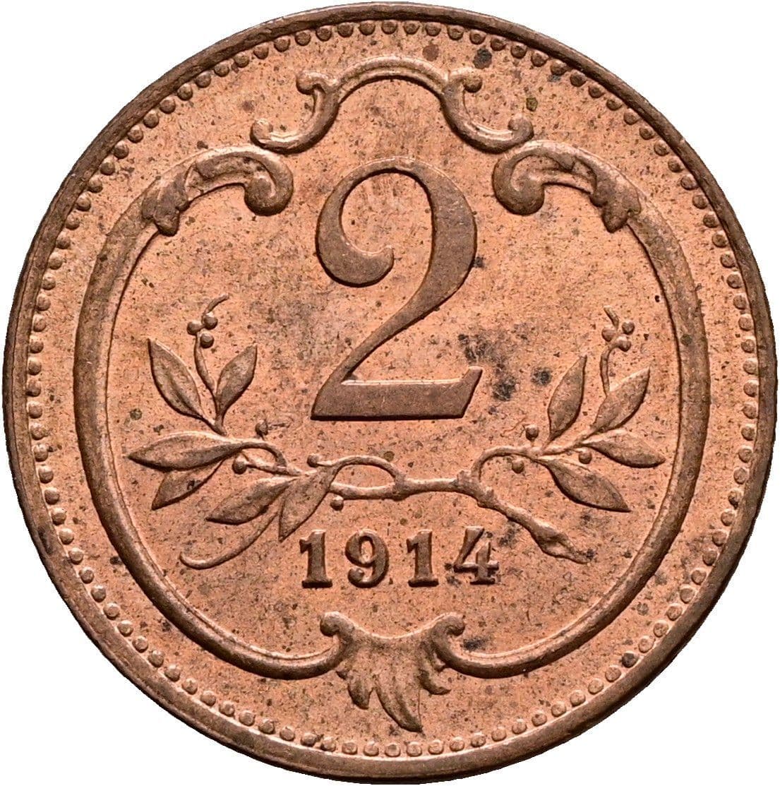 2 Heller Franz Joseph I. 1848-1916 1914 – Vorderseite