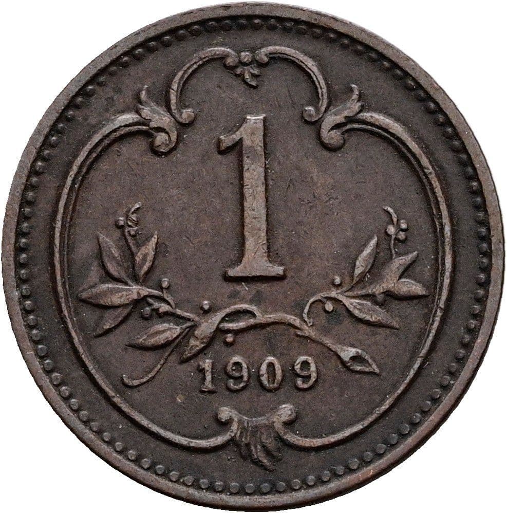 1 Heller Franz Joseph I. 1848-1916 1909 – Vorderseite