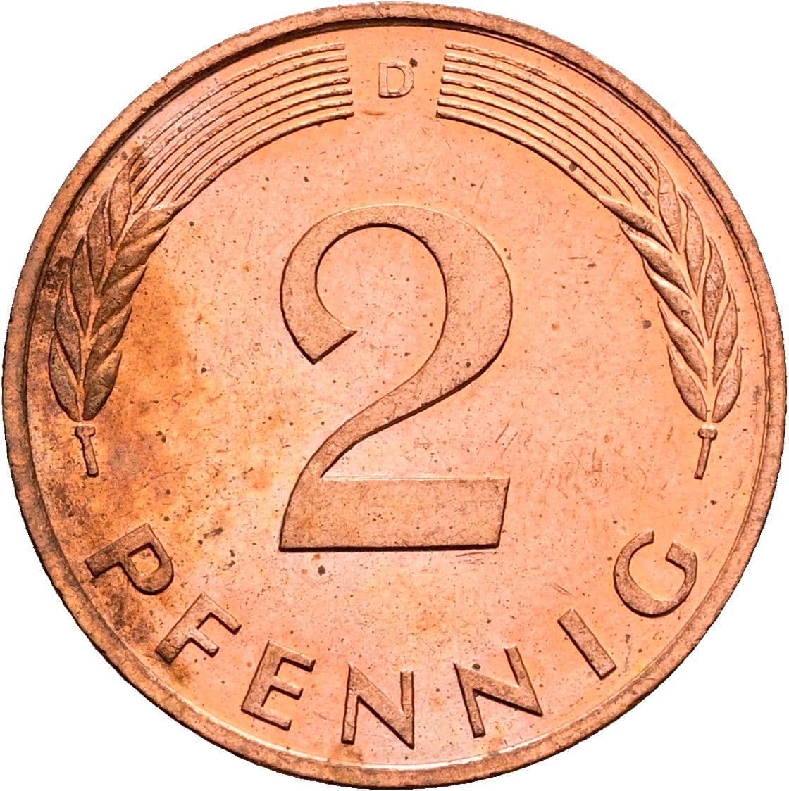 2 Pfennig 1988 D – Vorderseite