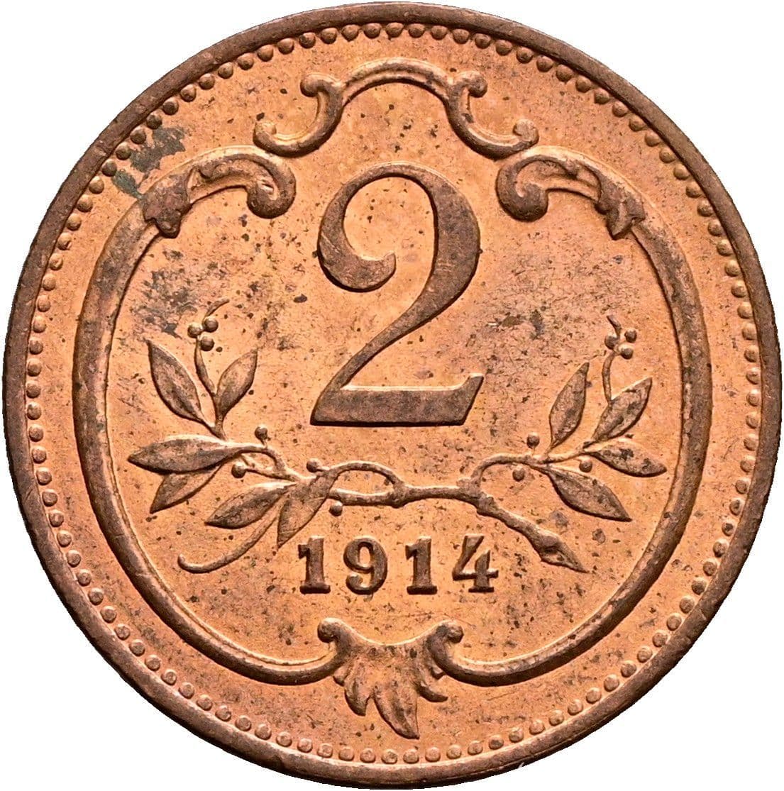 2 Heller Franz Joseph I. 1848-1916 1914 – Vorderseite