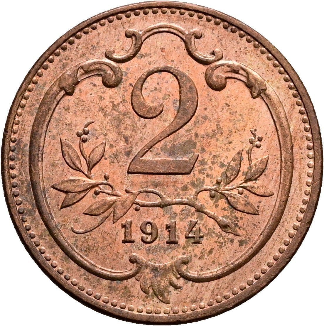 2 Heller Franz Joseph I. 1848-1916 1914 – Vorderseite