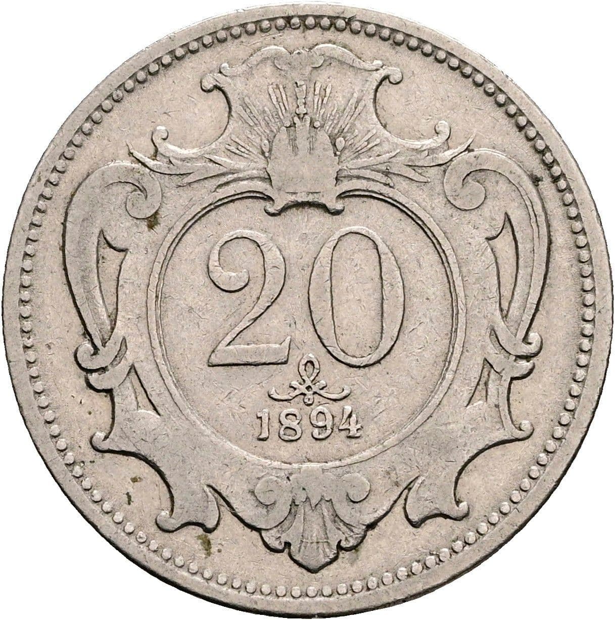 20 Heller Franz Joseph I. 1848-1916 1894 – Vorderseite