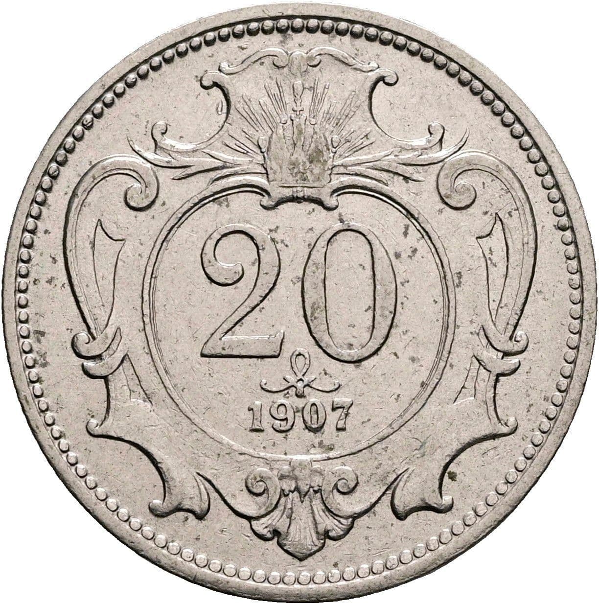 20 Heller Franz Joseph I. 1848-1916 1907 – Vorderseite