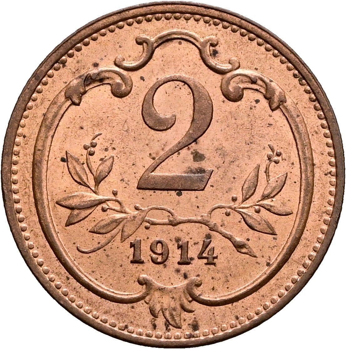 2 Heller Franz Joseph I. 1848-1916 1914 – Vorderseite