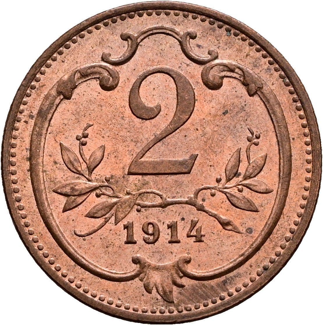 2 Heller Franz Joseph I. 1848-1916 1914 – Vorderseite