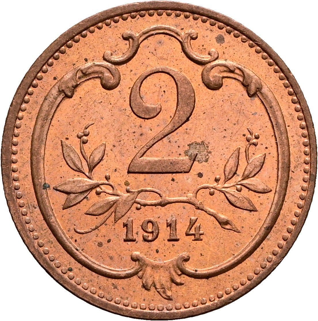 2 Heller Franz Joseph I. 1848-1916 1914 – Vorderseite