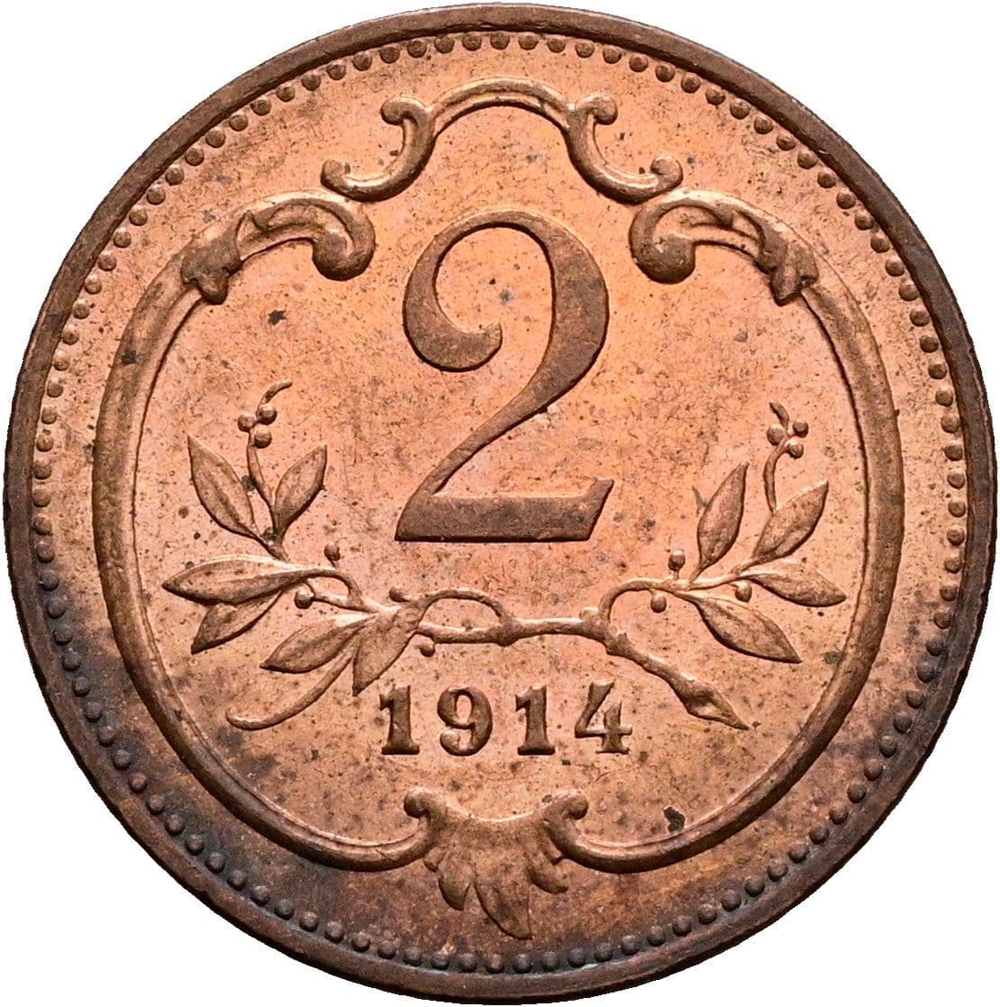 2 Heller Franz Joseph I. 1848-1916 1914 – Vorderseite