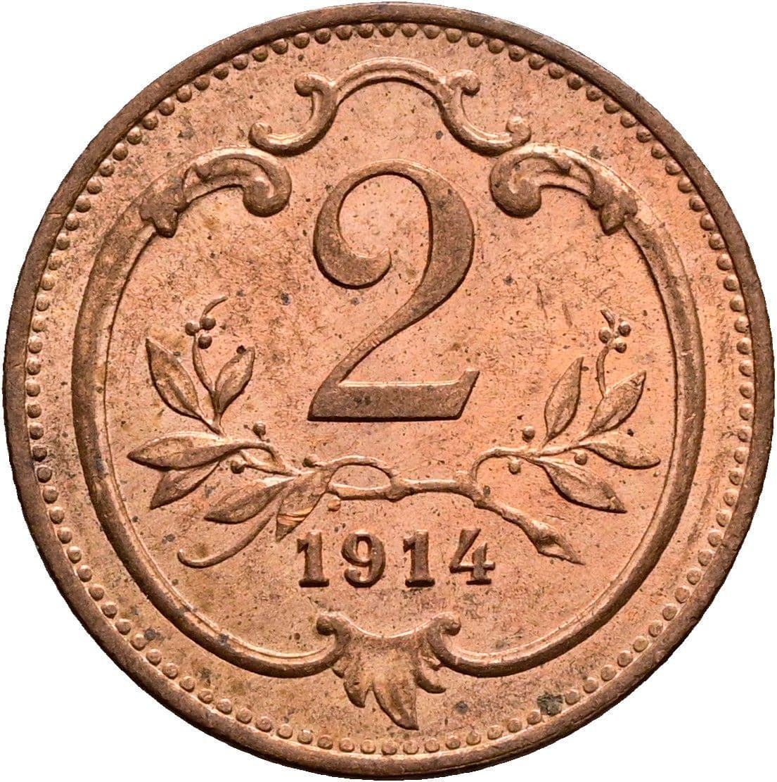 2 Heller Franz Joseph I. 1848-1916 1914 – Vorderseite