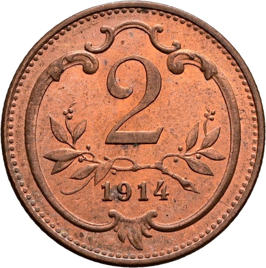 2 Heller Franz Joseph I. 1848-1916 1914 – Vorderseite