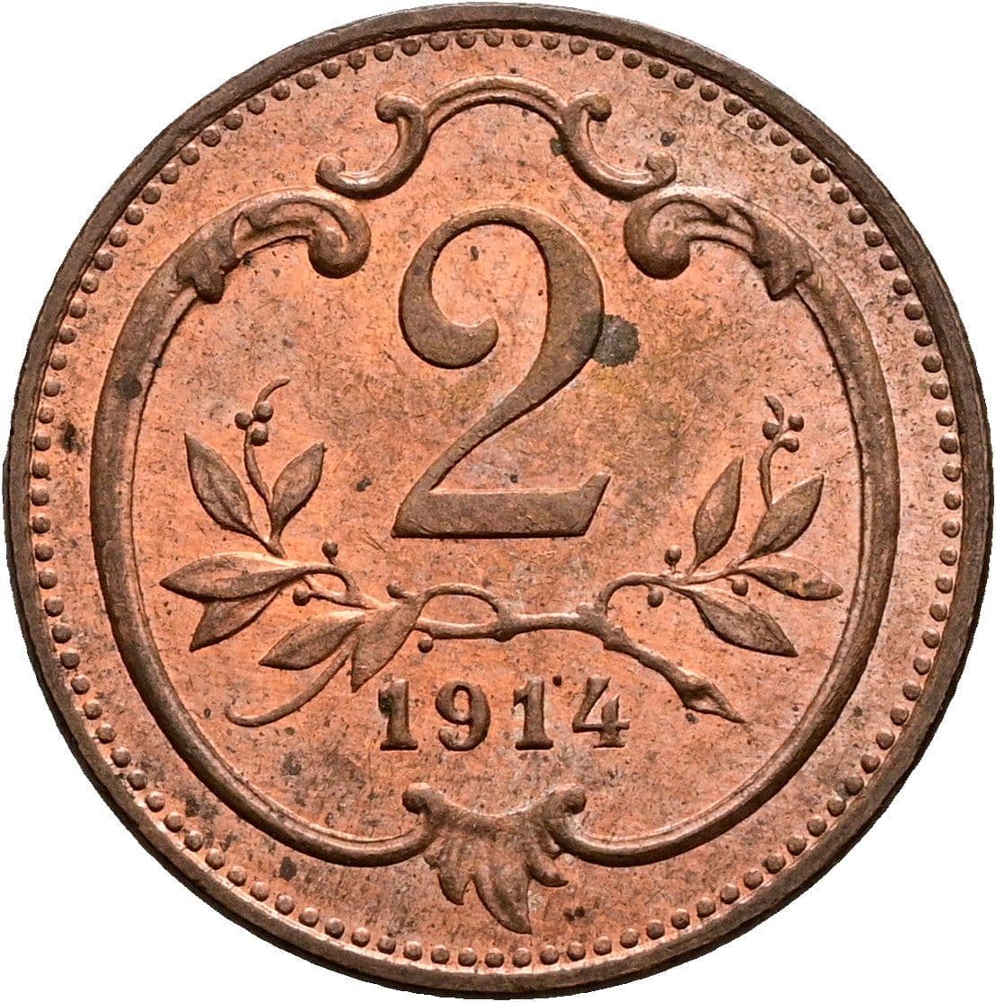 2 Heller Franz Joseph I. 1848-1916 1914 – Vorderseite