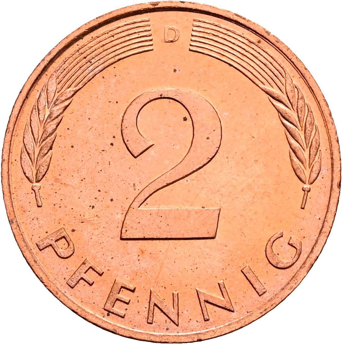 2 Pfennig 1988 D – Vorderseite