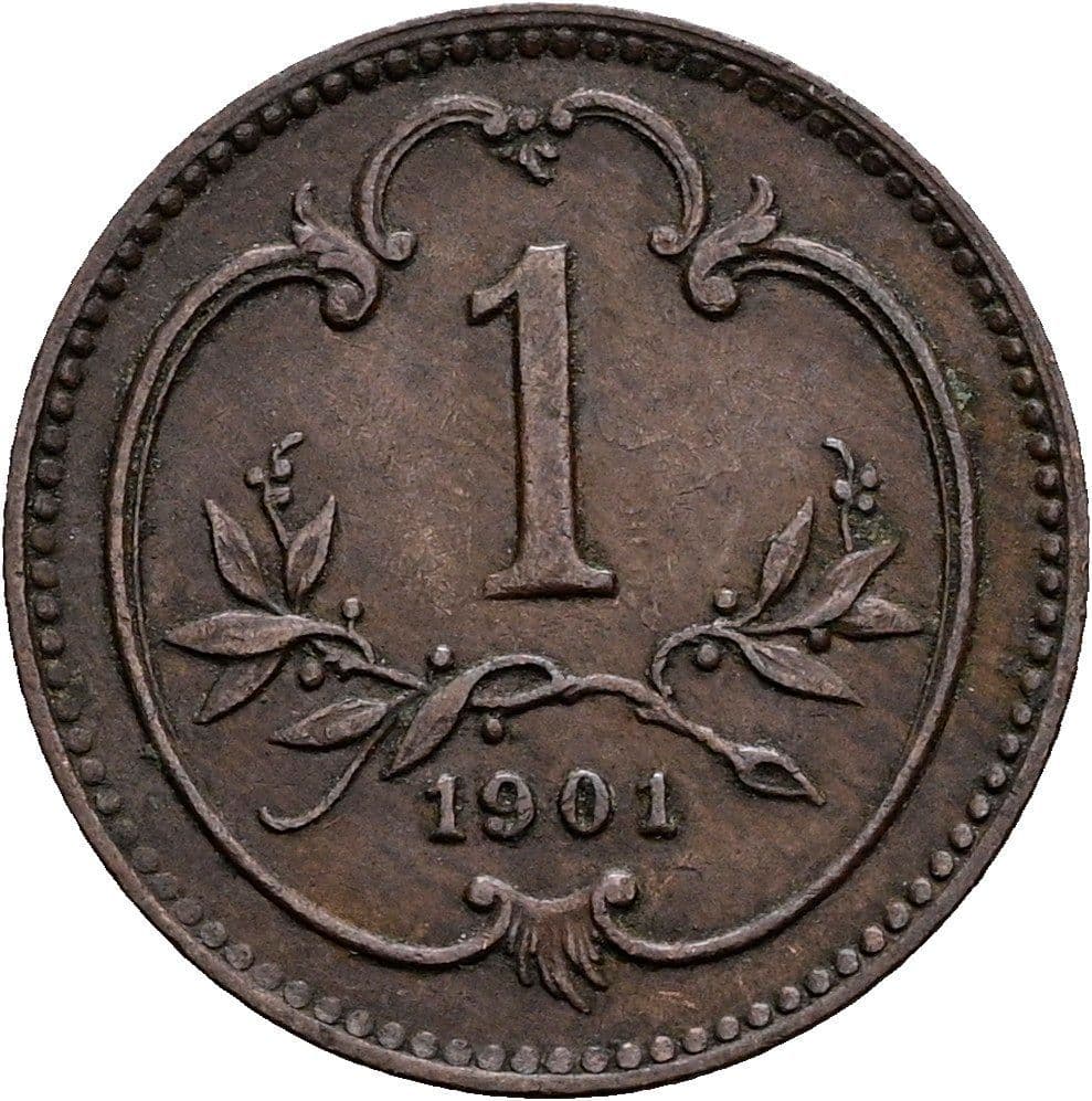 1 Heller Franz Joseph I. 1848-1916 1901 – Vorderseite