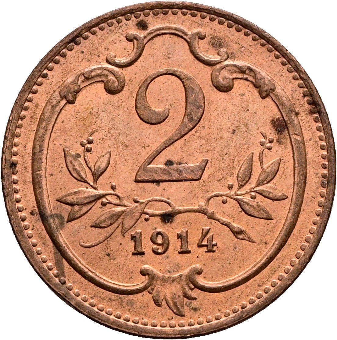 2 Heller Franz Joseph I. 1848-1916 1914 – Vorderseite