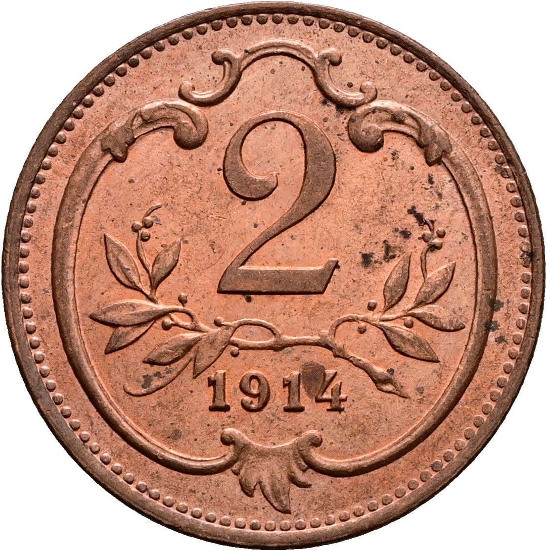 2 Heller Franz Joseph I. 1848-1916 1914 – Vorderseite
