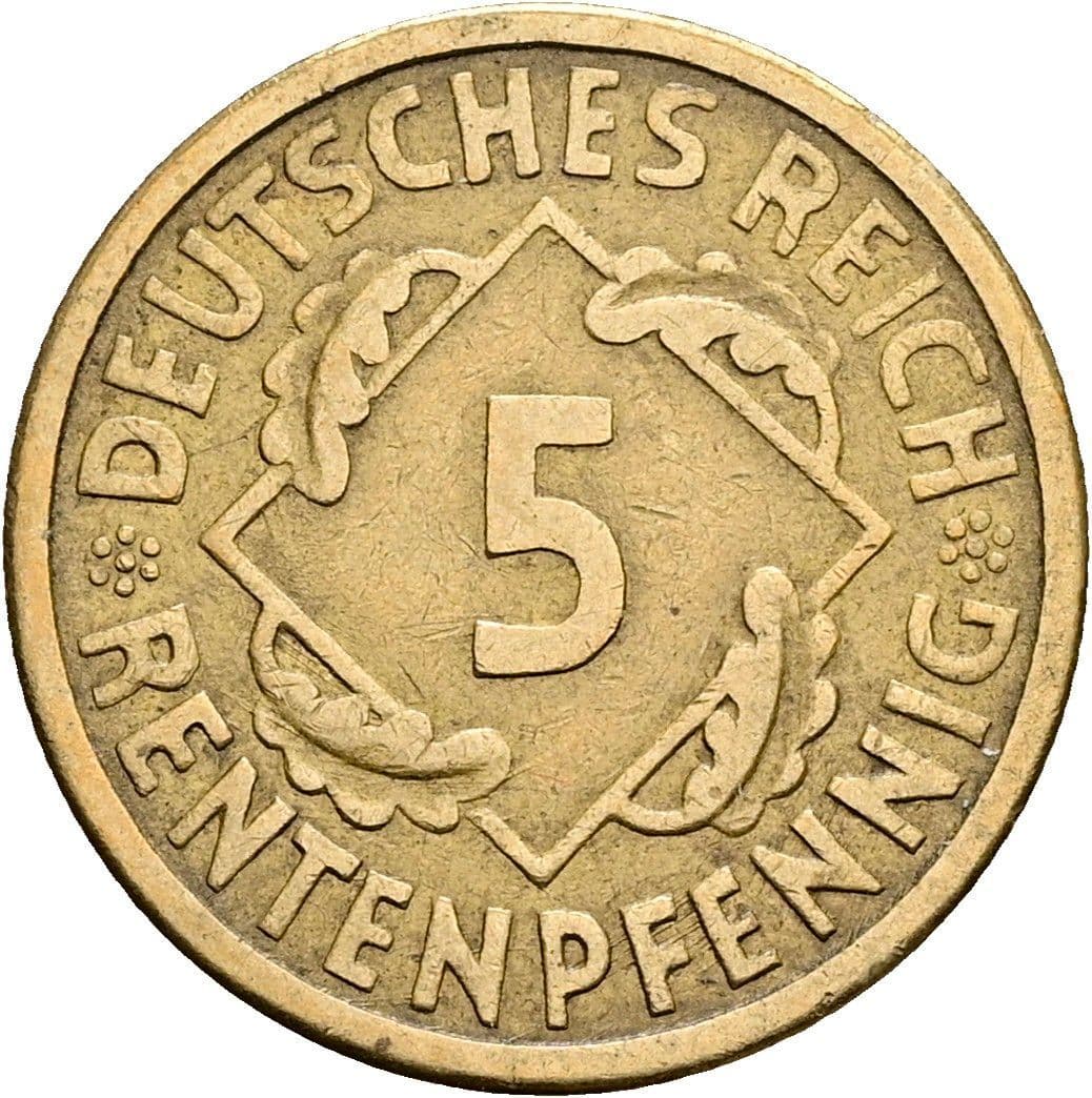 5 Rentenpfennig 1924 E – Vorderseite