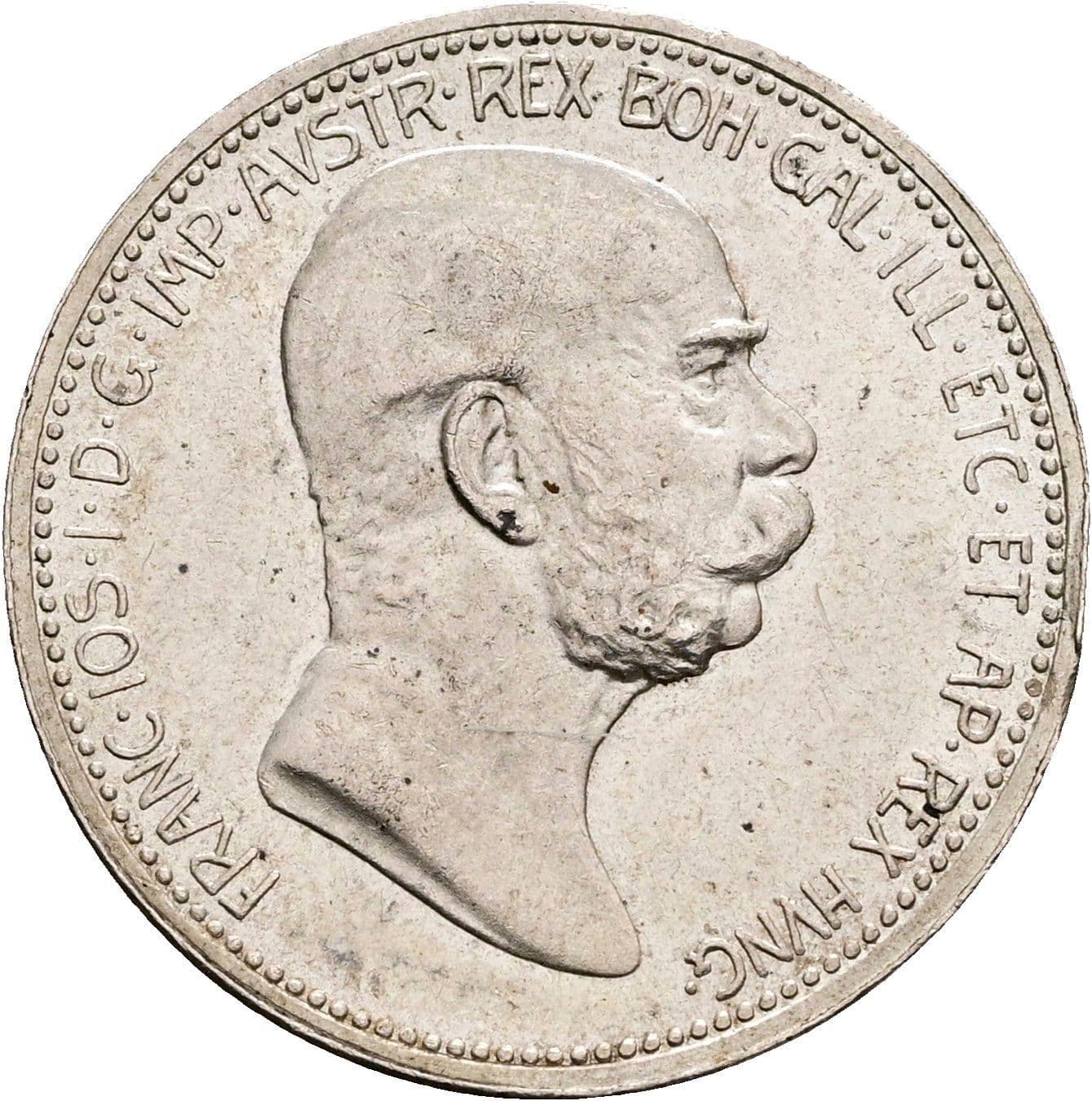 1 Krone Franz Joseph I. 1848-1916 1908 – Vorderseite