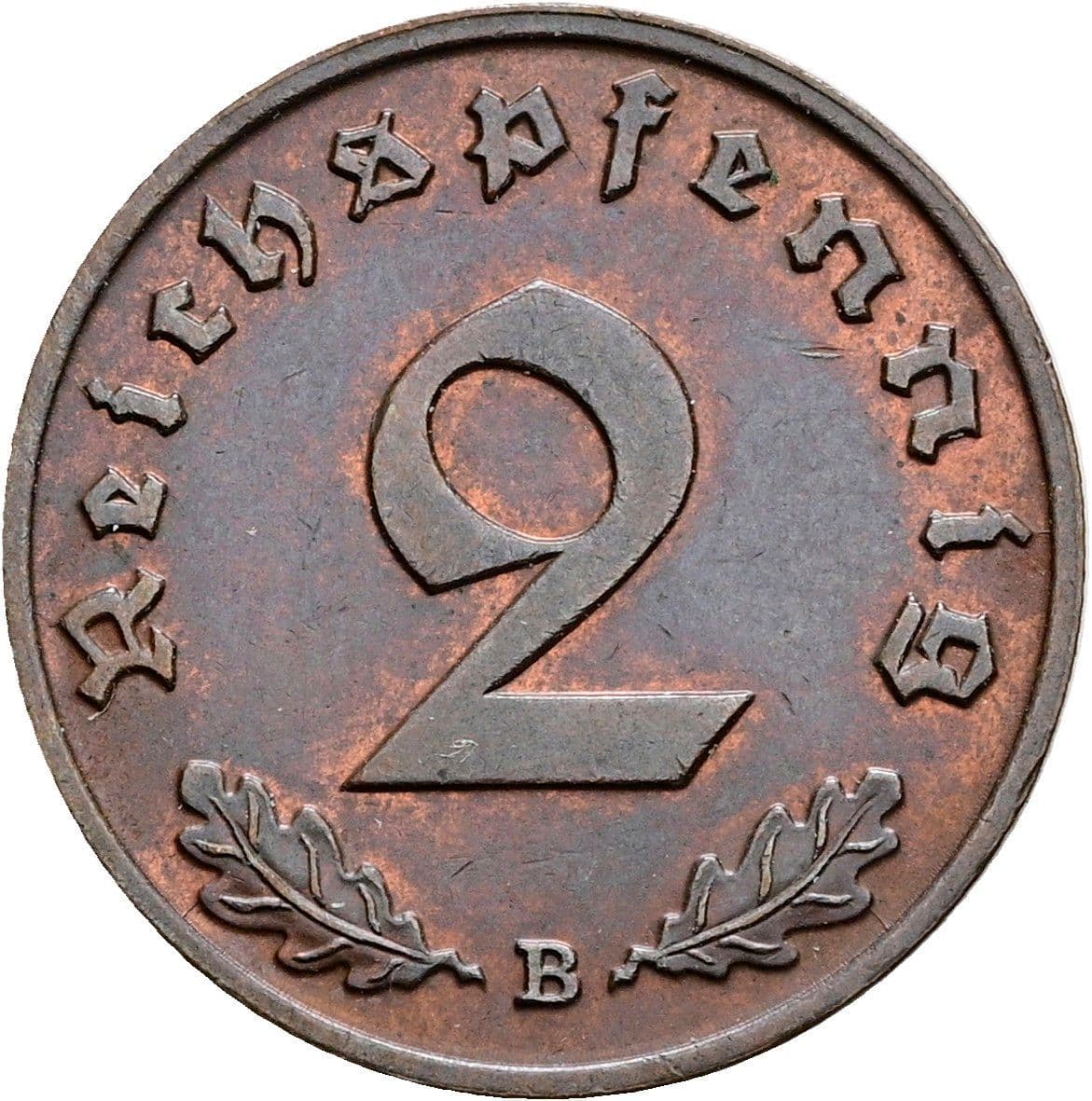 2 Reichspfennig 1938 B – Vorderseite