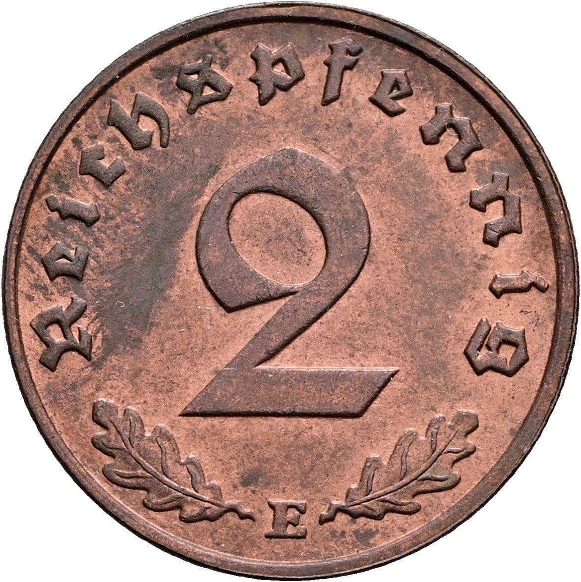2 Reichspfennig 1938 E – Vorderseite