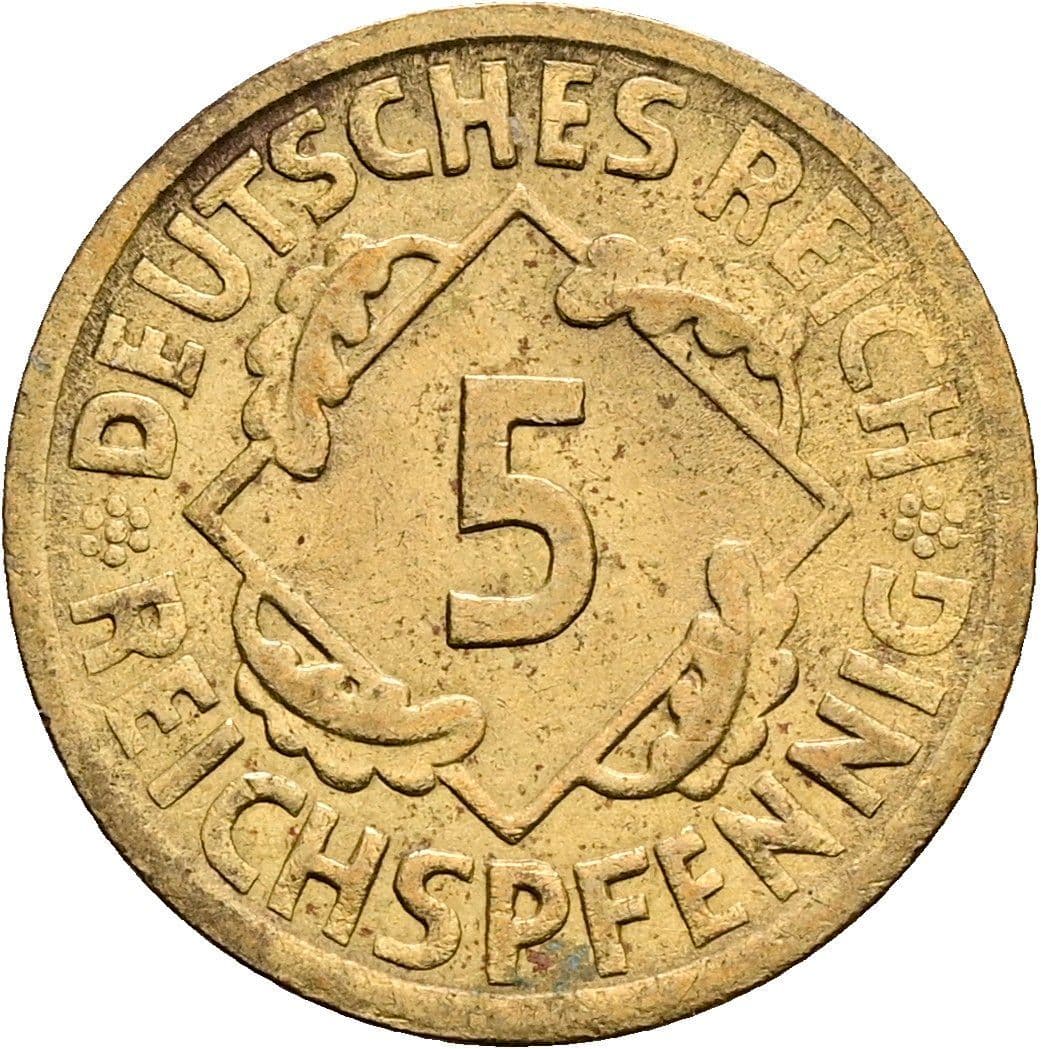 5 Reichspfennig 1925 A – Vorderseite