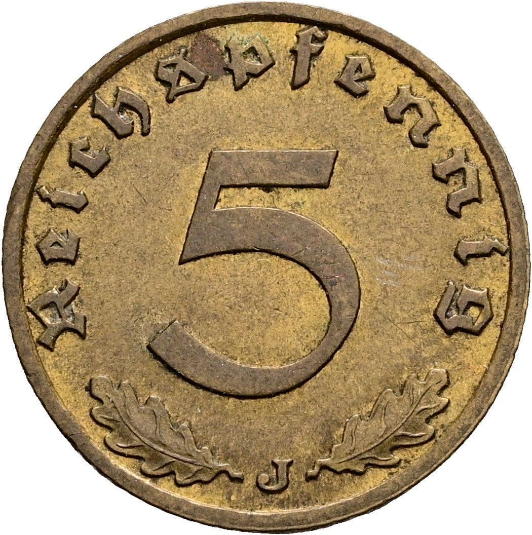 5 Reichspfennig 1939 J – Vorderseite