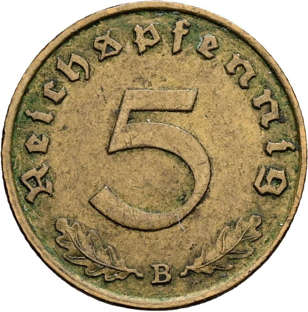 5 Reichspfennig 1939 B – Vorderseite