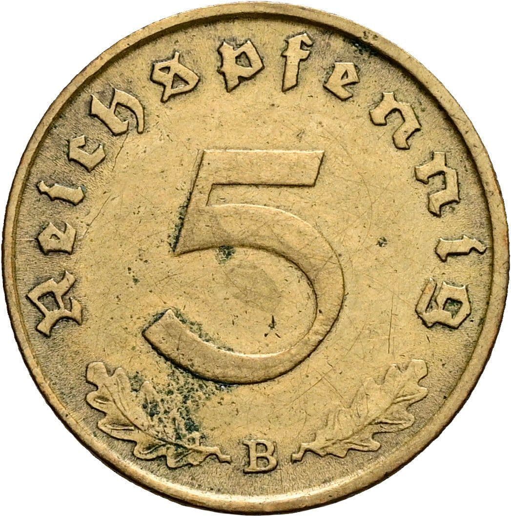 5 Reichspfennig 1938 B – Vorderseite