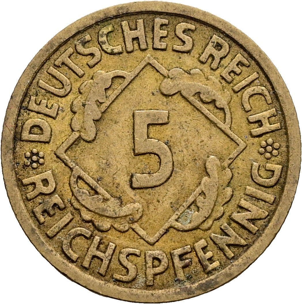 5 Reichspfennig 1925 E – Vorderseite