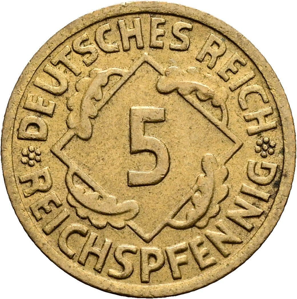 5 Reichspfennig 1925 F – Vorderseite