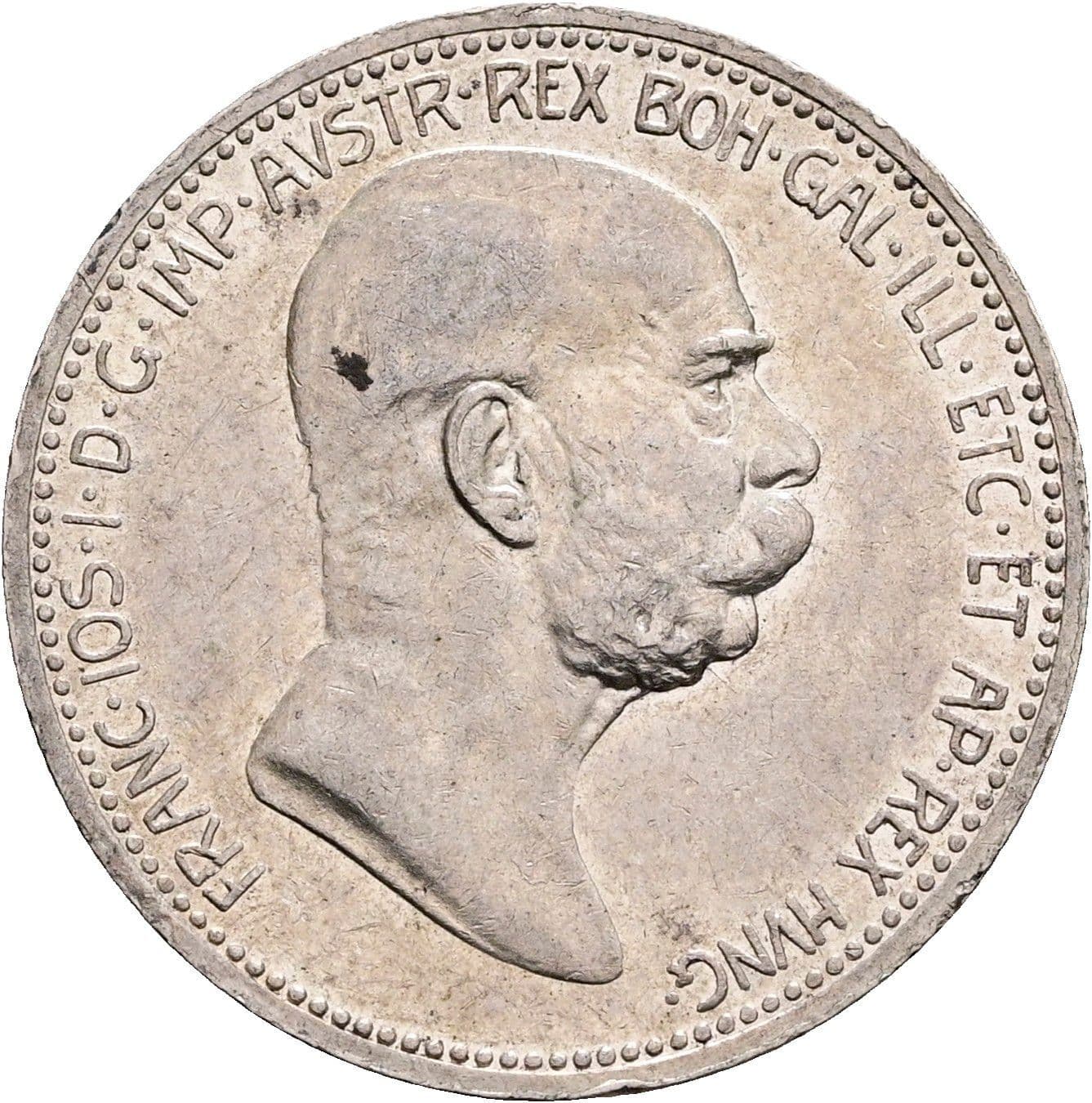 1 Krone Franz Joseph I. 1848-1916 1908 – Vorderseite