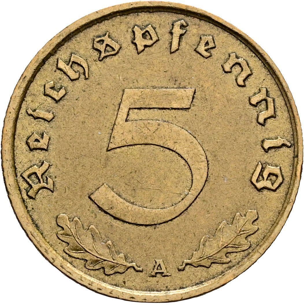 5 Reichspfennig 1938 A – Vorderseite