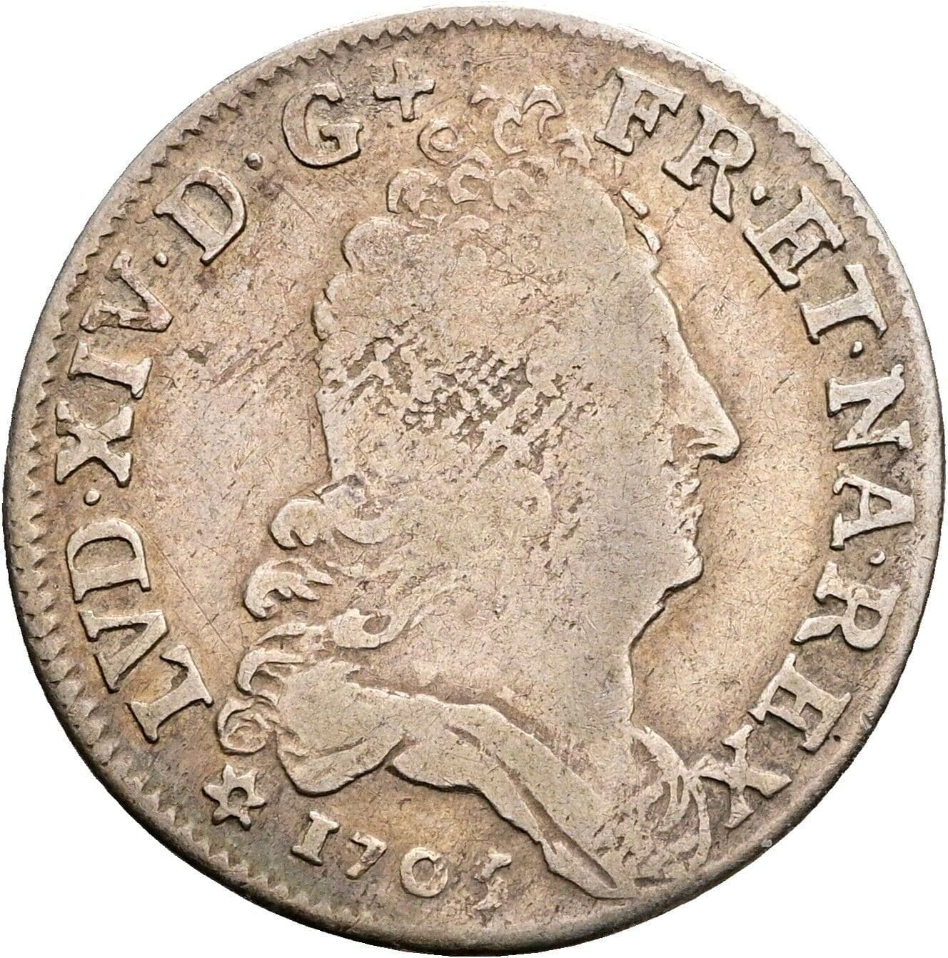 10 Sols (1/8 Ecu) Louis XIV. (1643-1715) 1705 BB – Vorderseite