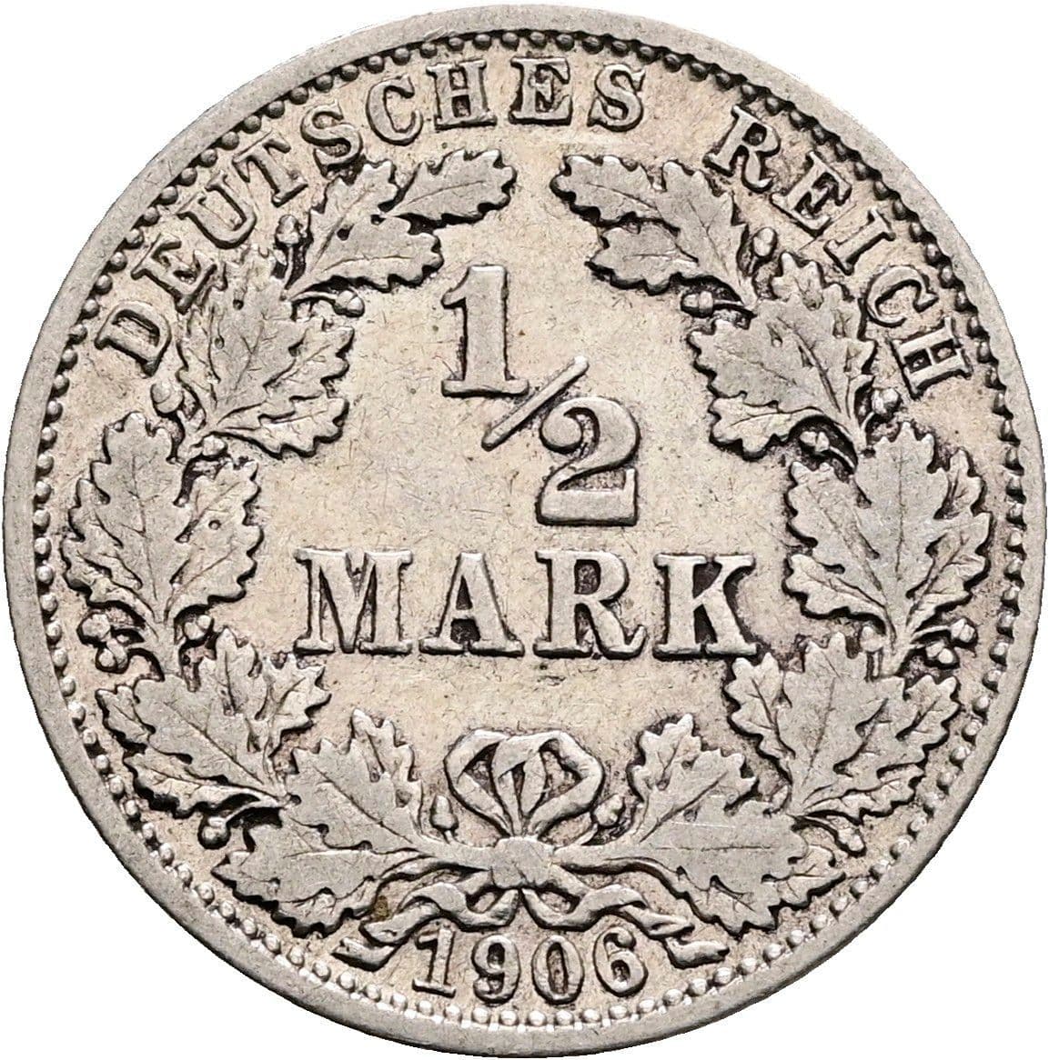 1/2 Mark 1906 G – Vorderseite