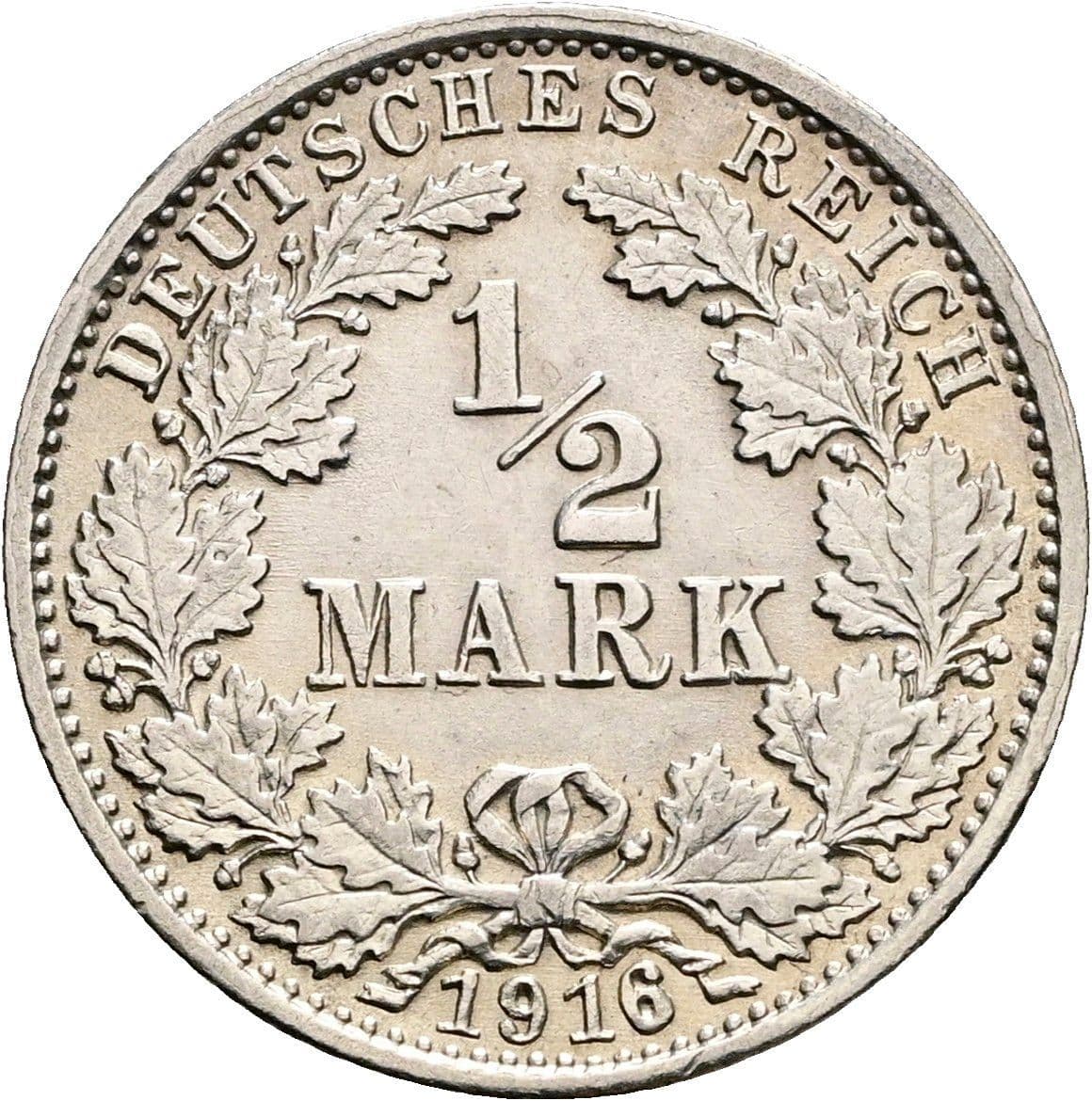 1/2 Mark 1916 G – Vorderseite